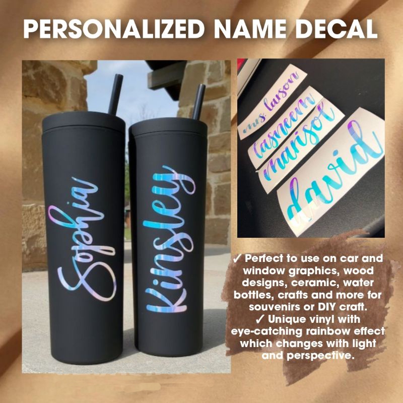 Customize Text Name Decal Stickers Waterproof for Motors, Tumbler ...
