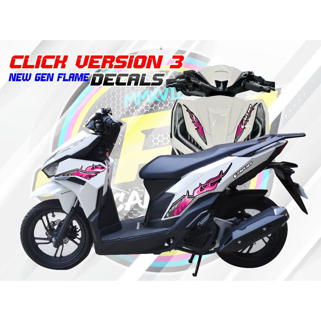HONDA CLICK VERSION3 NEWGEN HARDFLAME DECALS -HIGH QUALITY STICKER ...