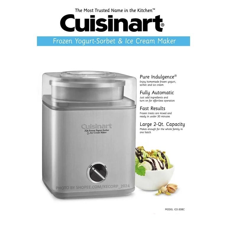 Cuisinart ice cream & frozen yoghurt maker 2l stainless brushed hotsell