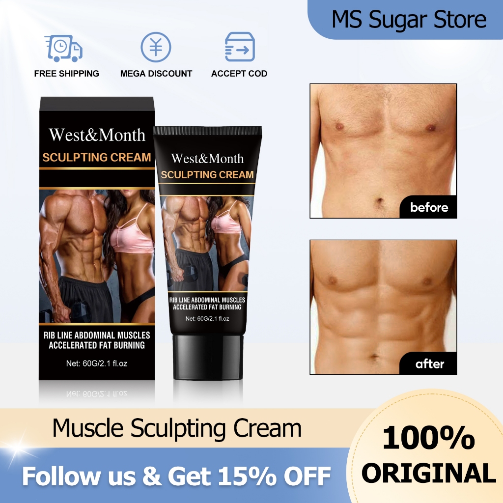 West&Month Muscle Shaping Cream 60g Muscle Stimulator Body Sculpting ...