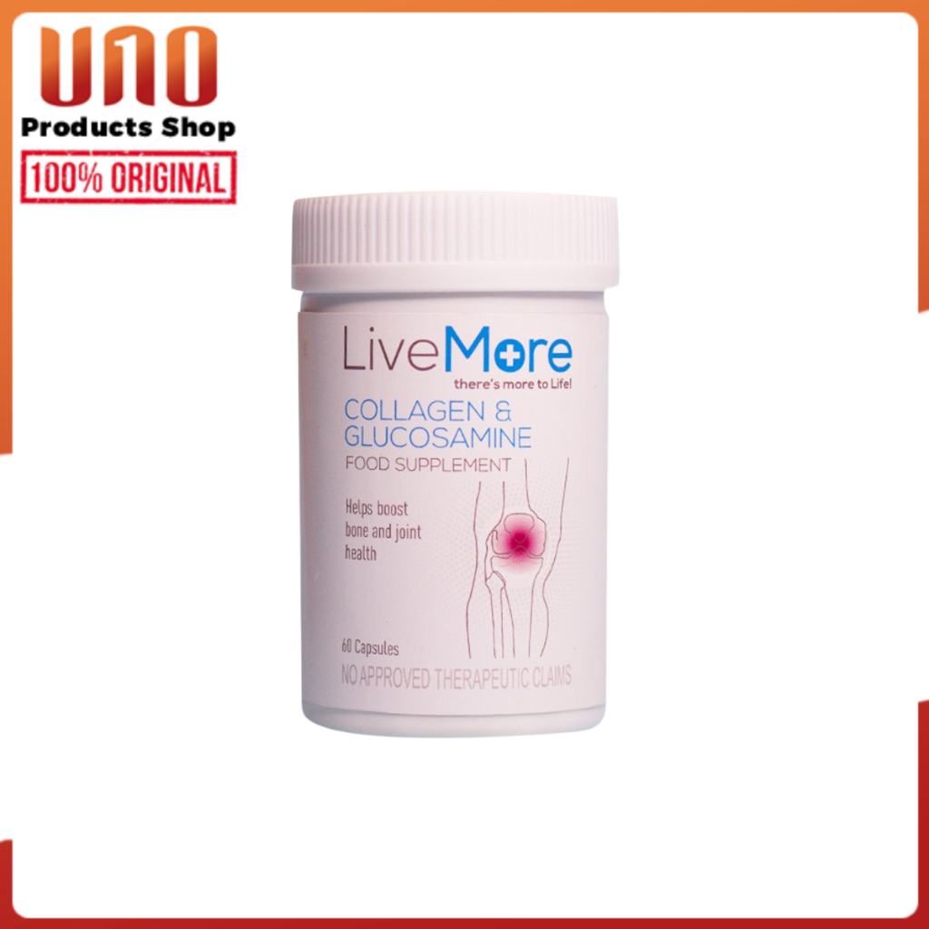 UNO Livemore Collagen & Glucosamine Food Supplement 60 Capsules | Joint ...