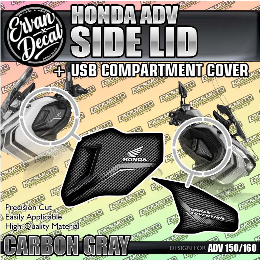 HONDA ADV 150/160 SIDE LID AND USB COMPARTMENT COVER STICKER DECAL ...