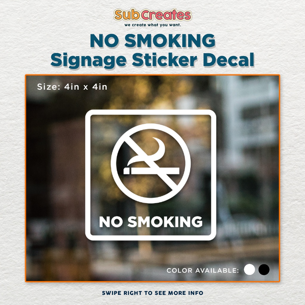 No Smoking Sticker Signage Decal (by SubCreates) | Shopee Malaysia