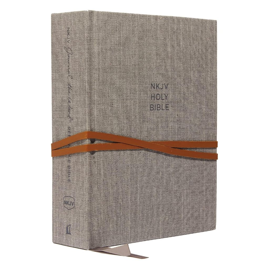NKJV, Journal the Word Reference Bible, Cloth over Board, Gray, Red ...