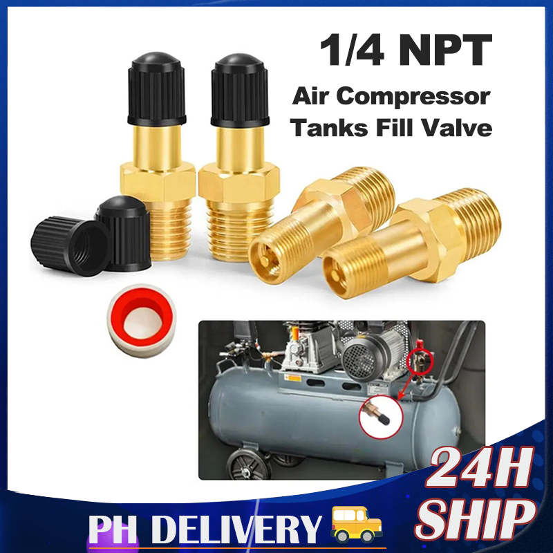 1/4’ NPT Solid Nickel Plated Brass Air Compressor Tank Filler Valve Air ...