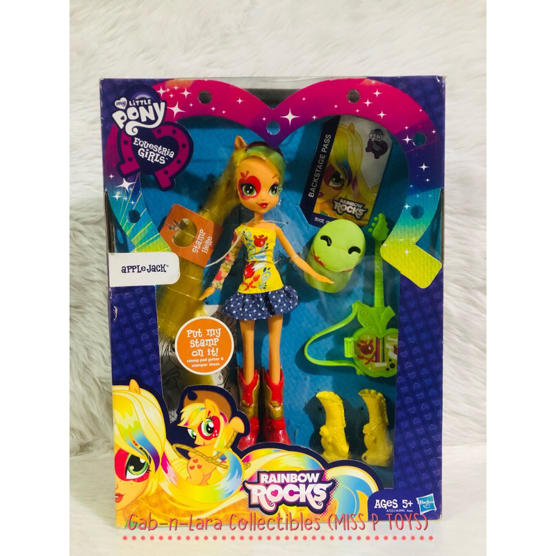 MY LITTLE PONY Equestria Girls Rainbow Rocks: APPLEJACK DOLL & STAMP ...