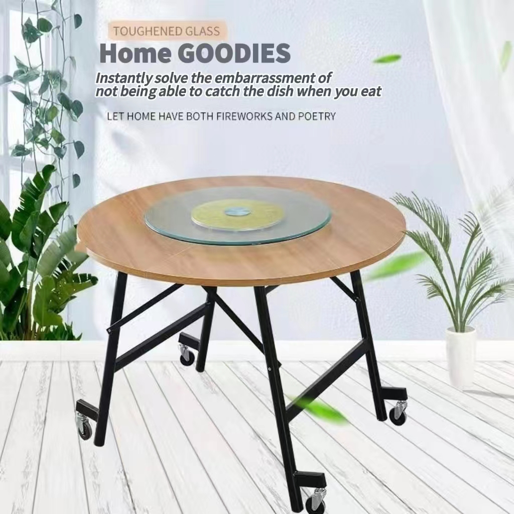 Tempered rotating glass table top with base dining table glass ...