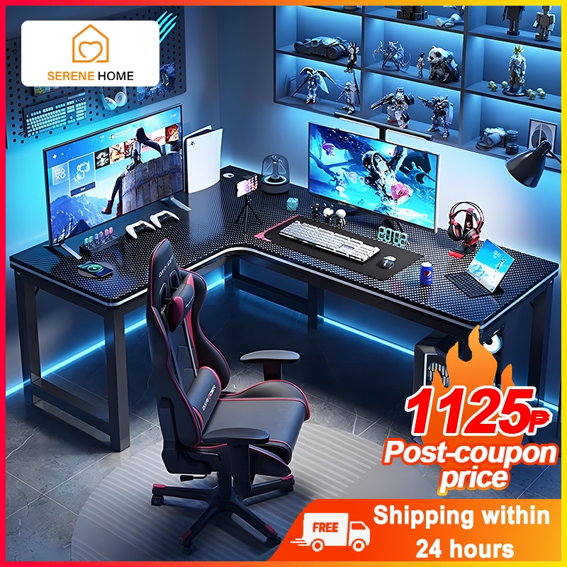 L-shaped Carbon Matte Gaming Table Thickened And Stable Anti-scratch ...