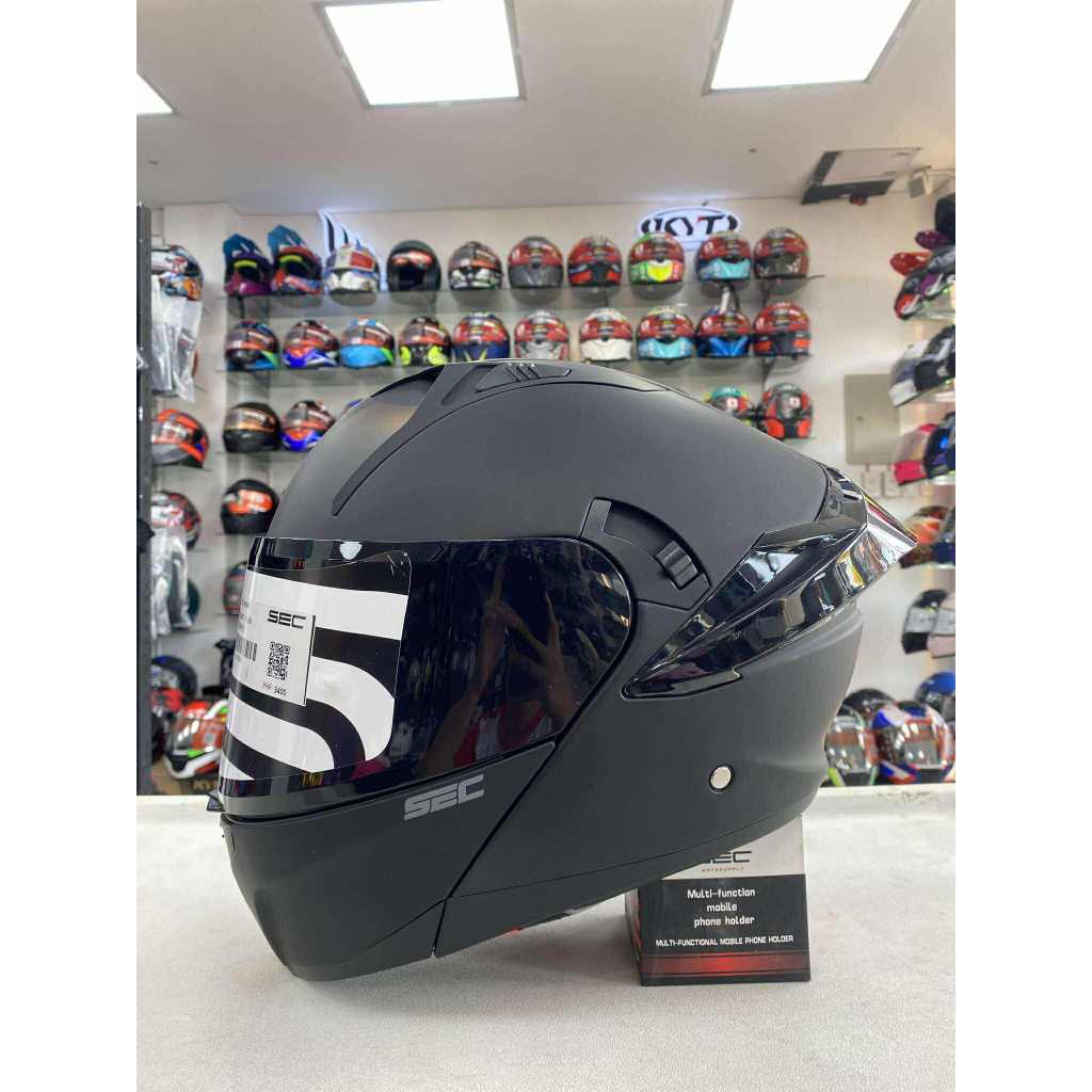 SEC ELEMENT PLAIN MODULAR DUAL VISOR WITH CLEAR LENS HELMET | Shopee ...