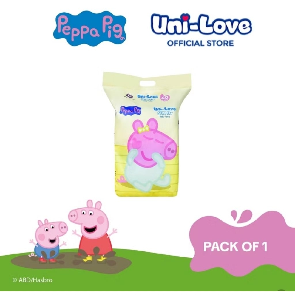 Unilove Peppa Pig Slimfit Pants Diaper 60pcs | Shopee Malaysia