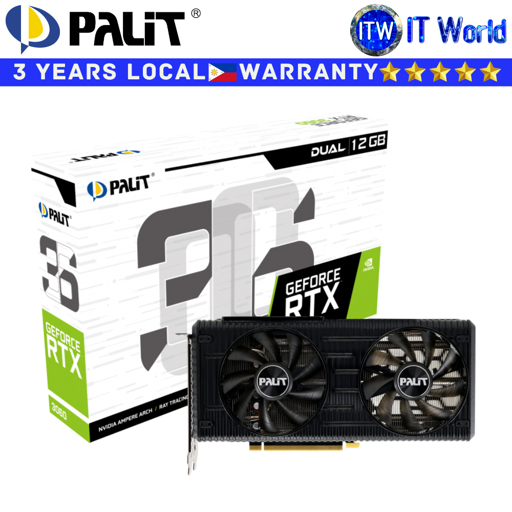 Itw | Palit RTX 3060 Dual 12GB GDDR6 Geforce Graphic Card (NE63060019K9 ...