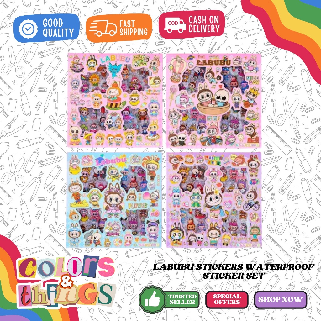 Labubu Stickers Decorative Stickers Pvc Waterproof Sticker Set ...