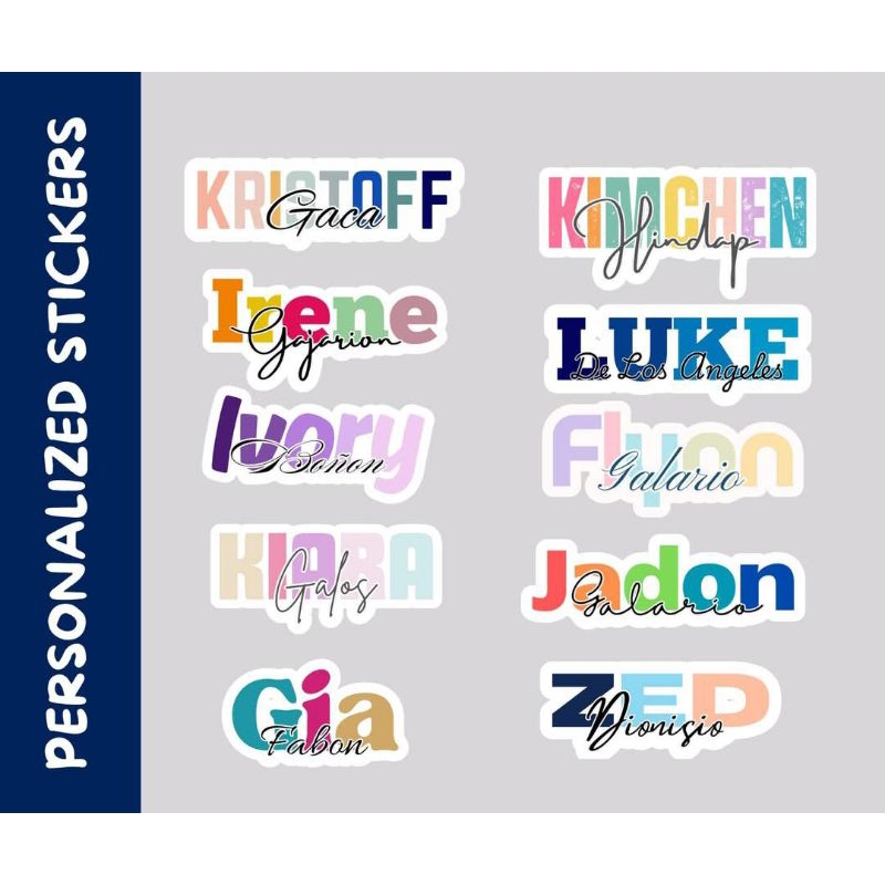 Name Stickers - Laminated Waterproof - For Stationary - Unique Design ...