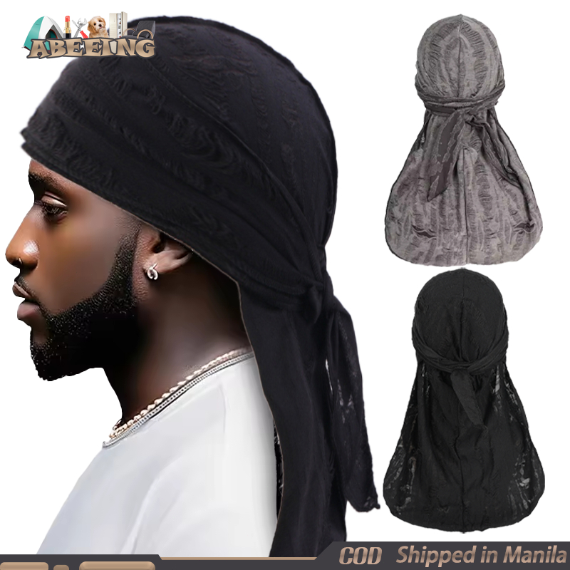 Breathable Pirate Bandana Cap Long Tail Bandana Retro Pirate Hat Durag ...