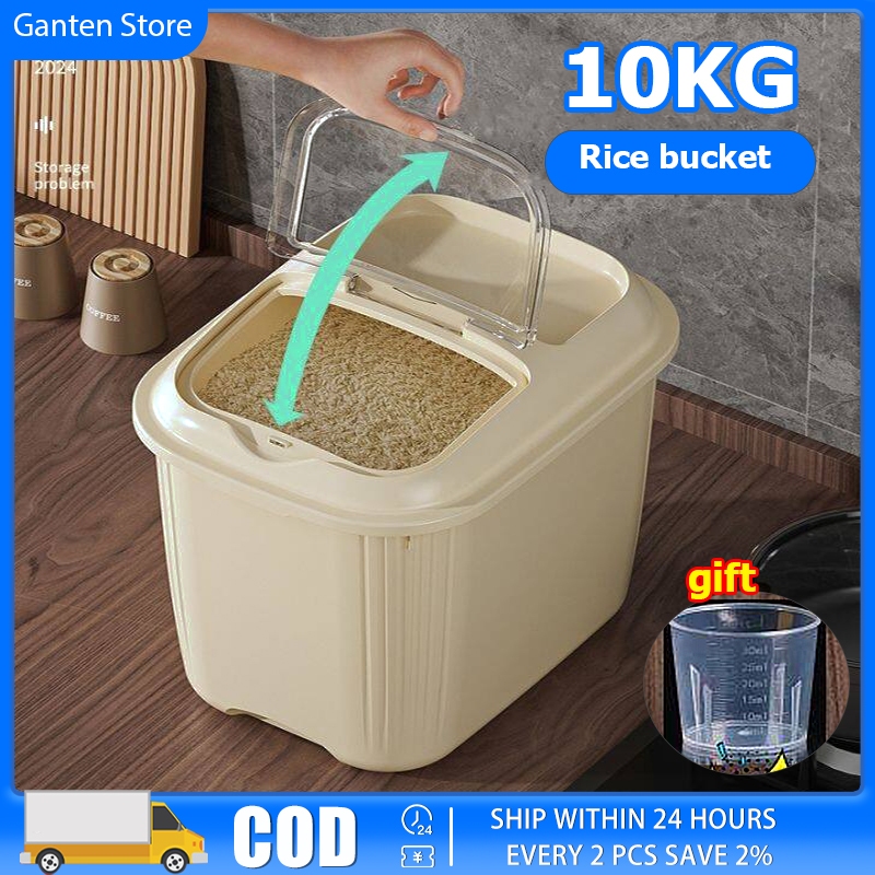 Airtight Cereal Container 10kg Airtight - Cereal & Rice Bin With ...