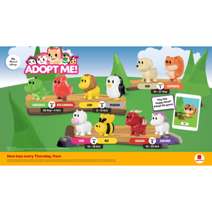 Mcdo Happy Meal Adopt Me Brand New Complete Set | Shopee Malaysia