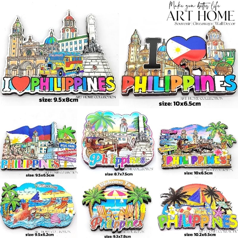 NEW! PHILIPPINES Wooden 2D Fridge Magnet Embossed Ref Magnet Souvenirs ...
