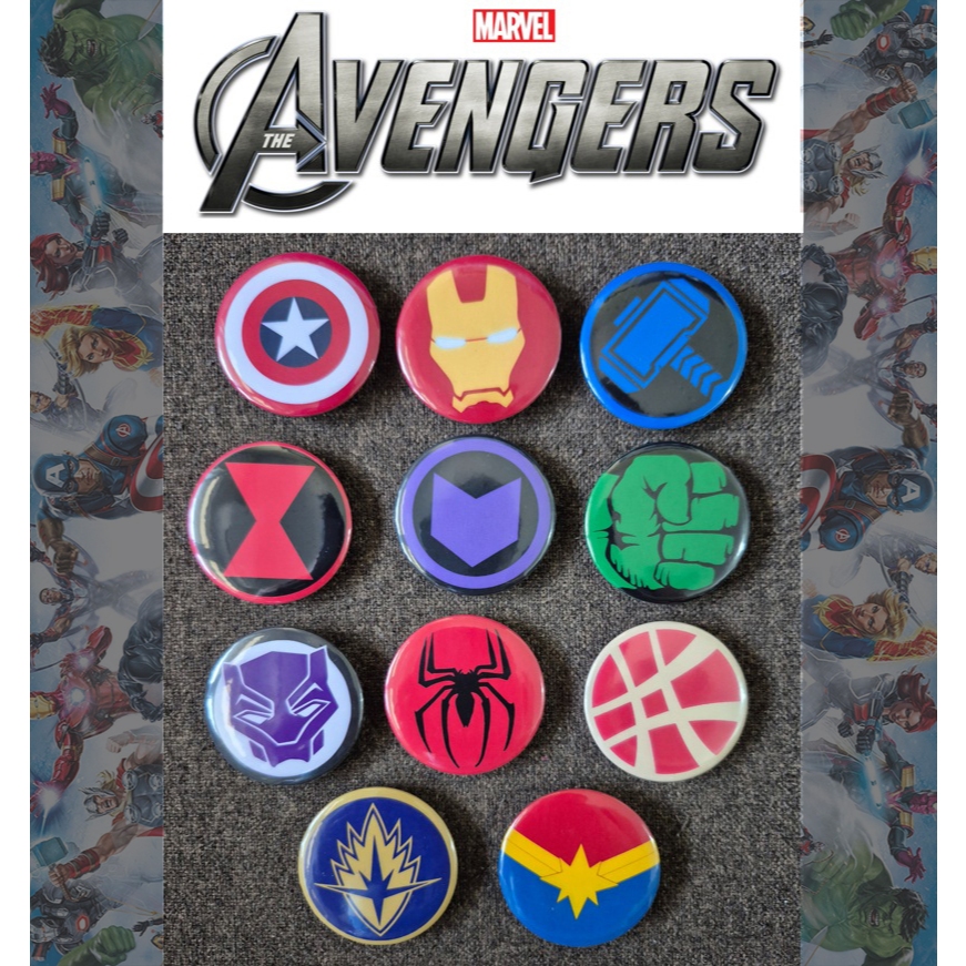 The Avengers Hero Logo Button Pin 1.75