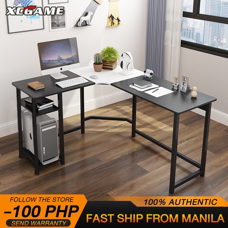 L-shaped corner desk computer game table office work table | Shopee ...