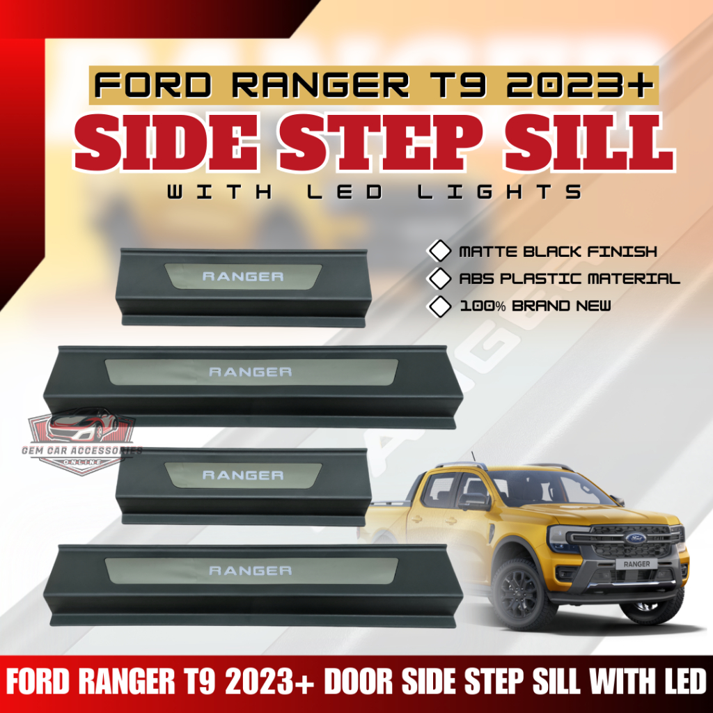 GCAO FORD RANGER T9 2023+ DOOR SIDE STEP SILL WITH LED (11554) | Shopee ...
