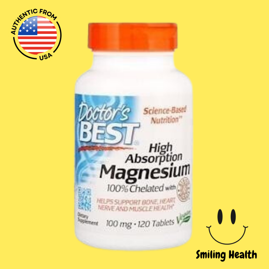 Doctors Best High Absorption Magnesium 100mg (120 Tablets) | Shopee ...
