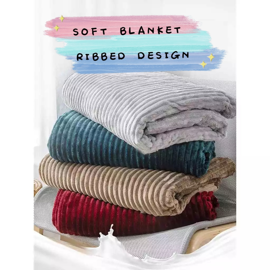 Chinee Comfy And Cozy Microfiber Rib Blanket (Queen Size) | Shopee Malaysia