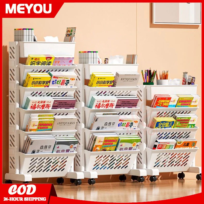 MEYOU Book Shelf 6 Tier Storage LERBERG Style Organizer Rack Nordic ...