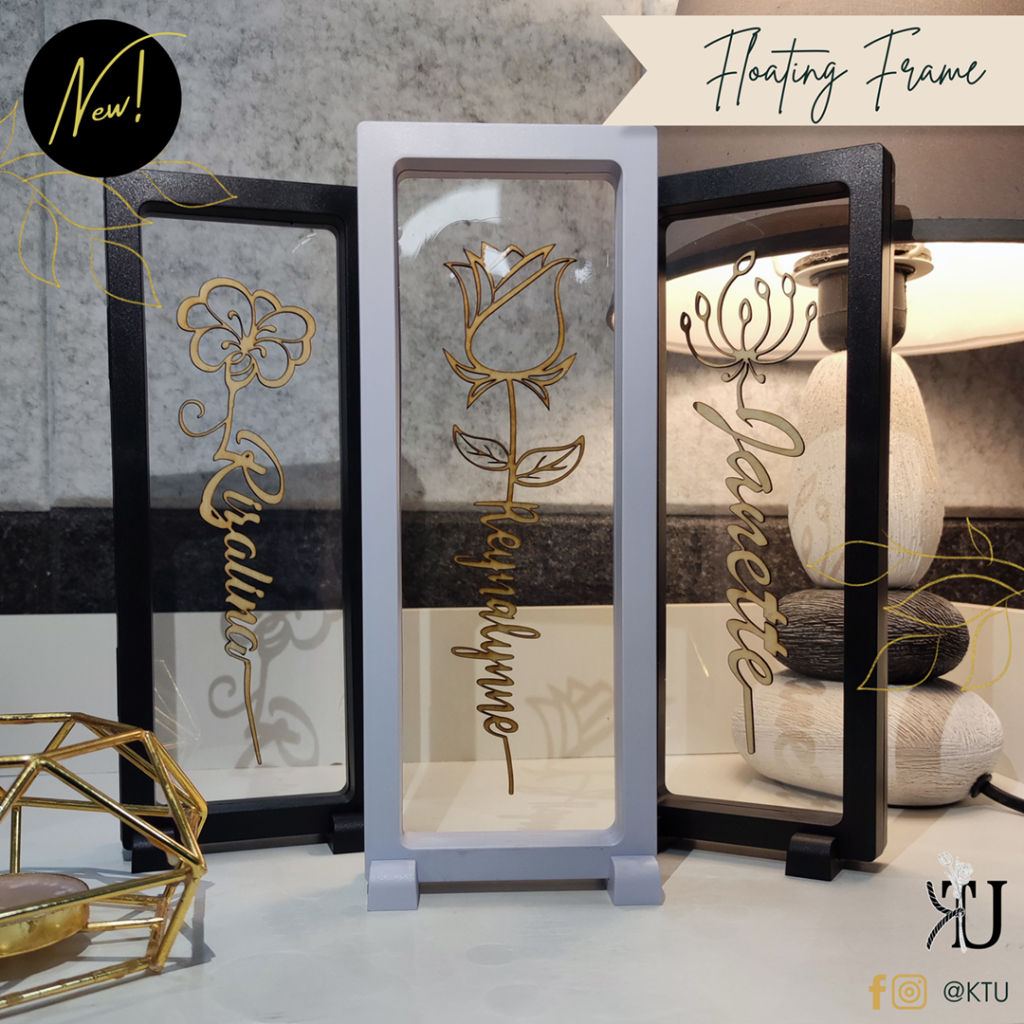 3D Floating Frame with Personalized Wooden Engrave Name | Shopee Malaysia