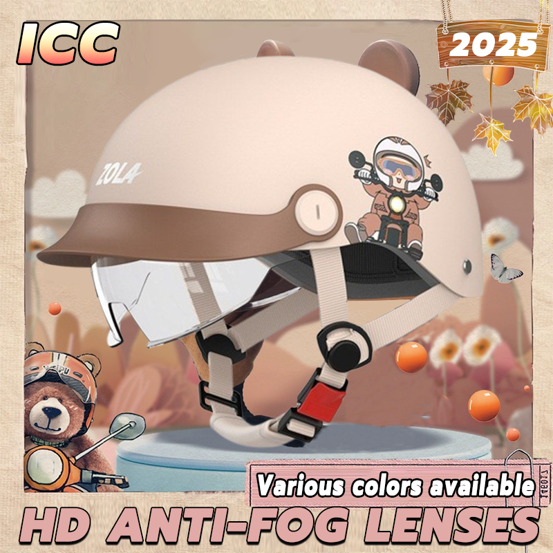 【2025 Retro Style】Motorcycle Helmet With ICC Sticker Uniform for Men ...