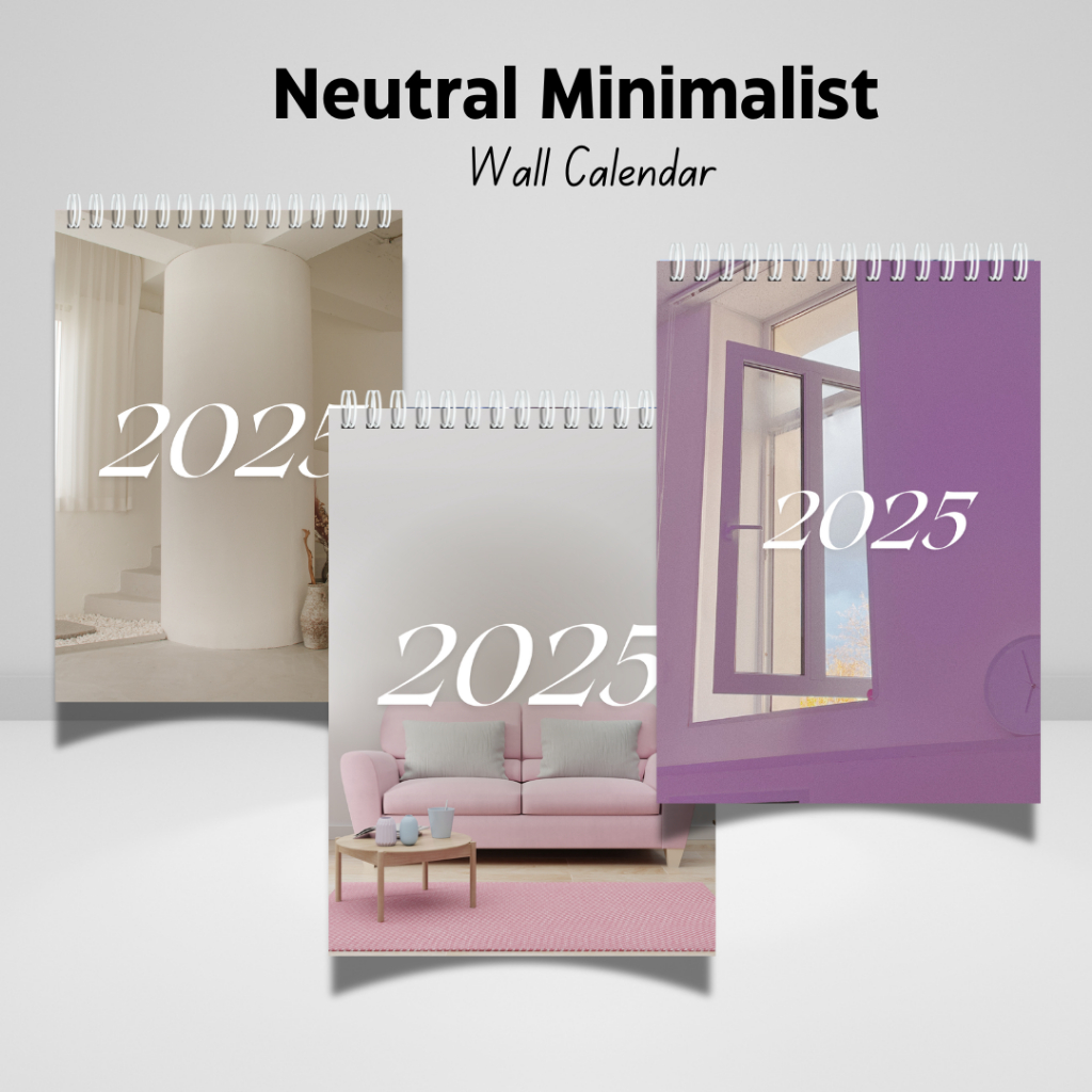 Wall Calendar 2025 | Minimalist Neutral - Pink - Violet Designs trend ...