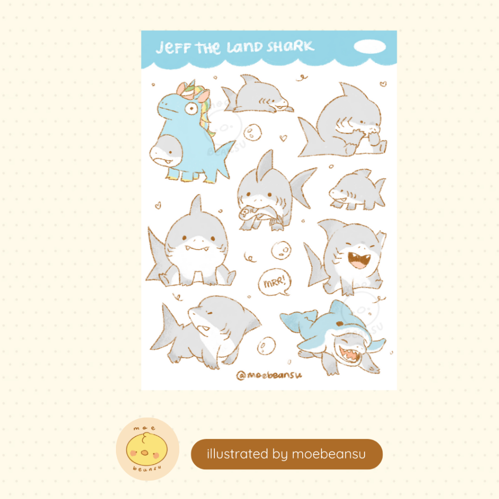Marvel Rivals Jeff the Land Shark Waterproof Sticker Sheet | moebeansu ...