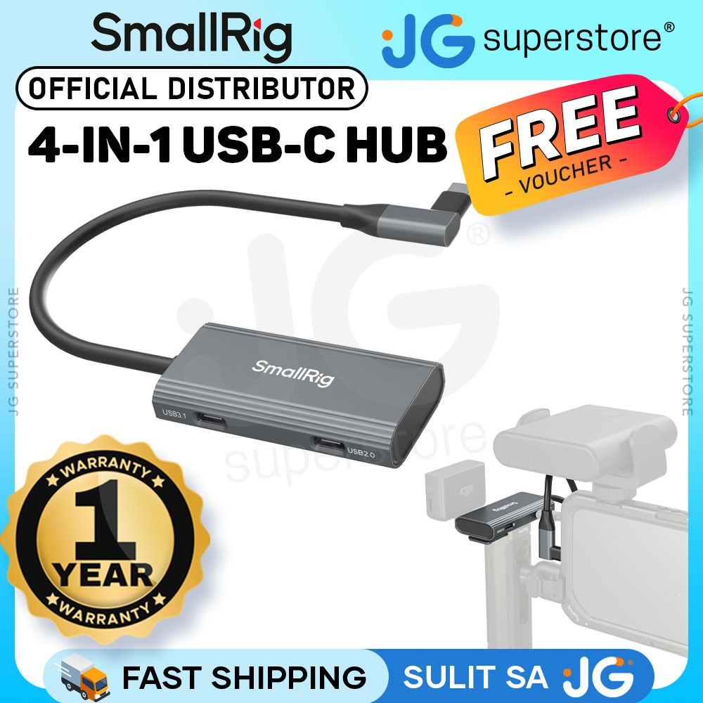 SmallRig 4-in-1 USB-C Hub with Audio Adapter & 100W PD Ports for Mobile ...