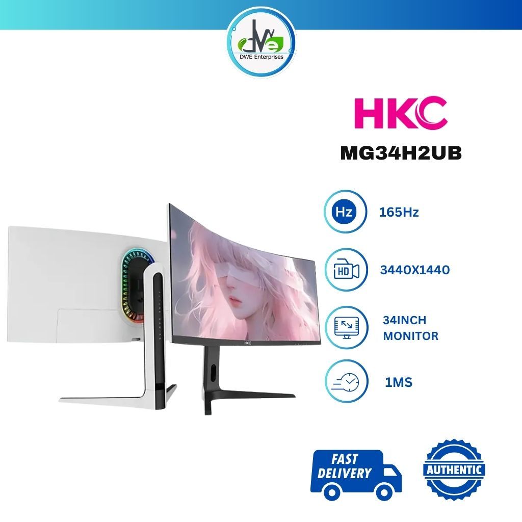 HKC MG34H2UB is a 34-inch curved gaming monitor | Shopee Malaysia