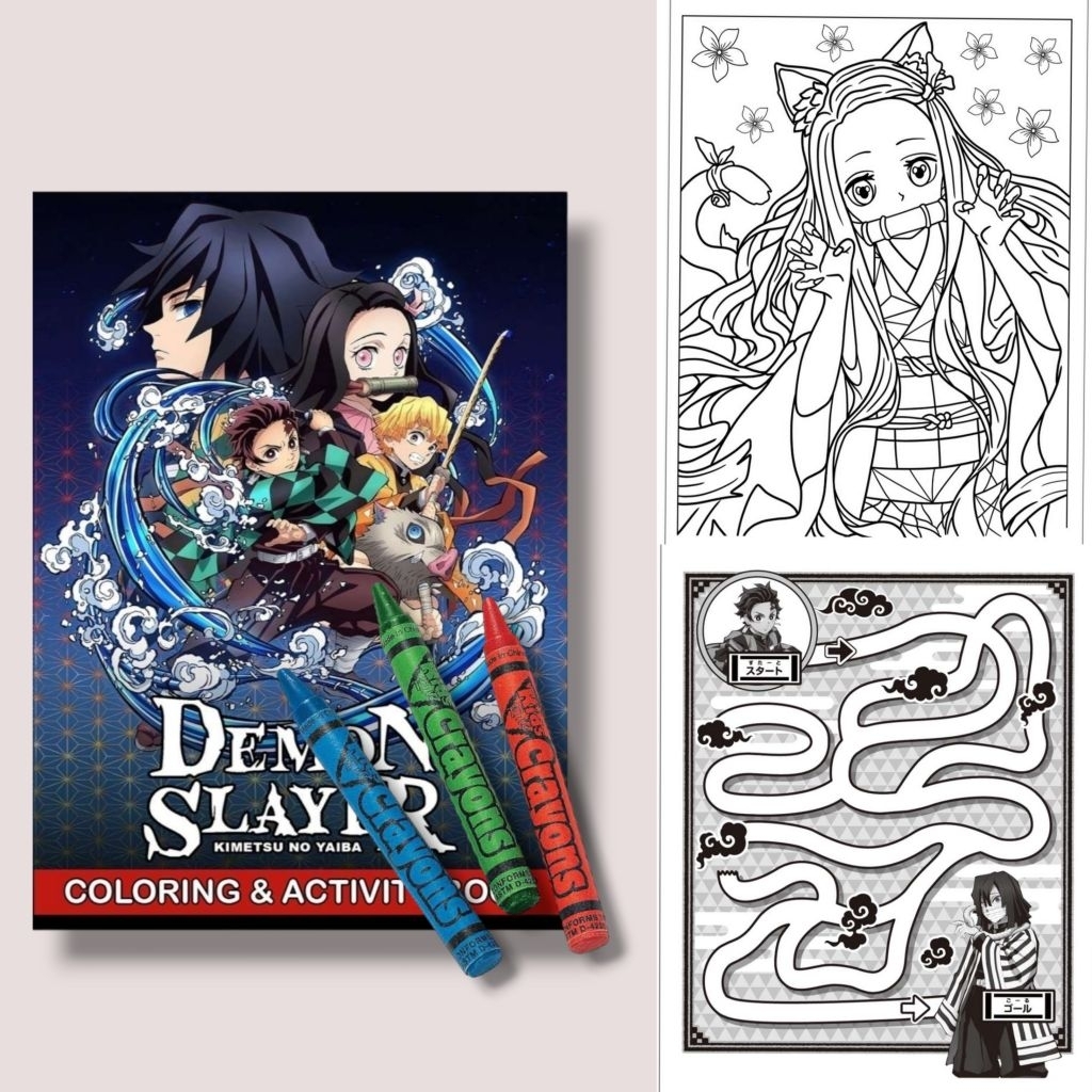Demon Slayer Coloring Activity Book Birthday Party Giveaway Souvenir ...