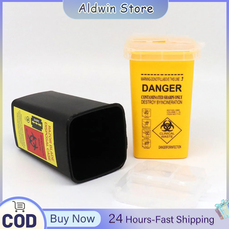 1L Container Needles Bin Biohazard Tattoo Piercing Needles Disposal ...