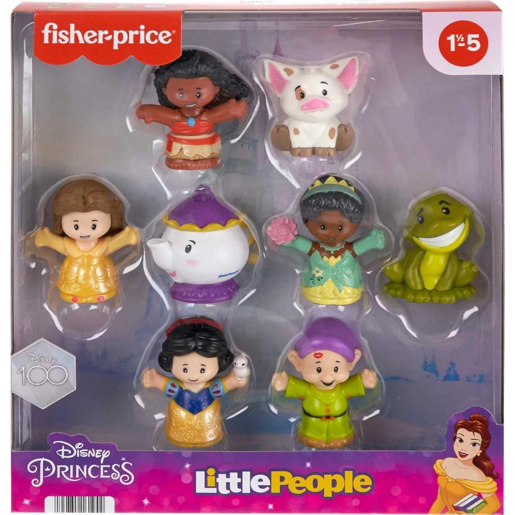 Little People Disney Princess Moana, Belle, Tiana, Dopey, Mrs. Potts ...