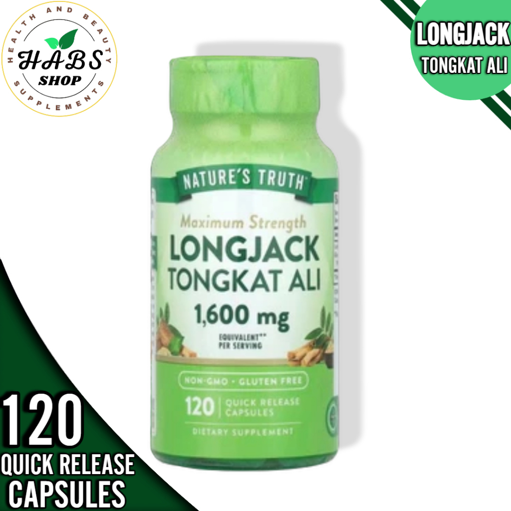 Complément Longjack Tongkat Ali 1600mg - 120 Capsules - Énergie, Endurance, Testostérone - Piping Rock