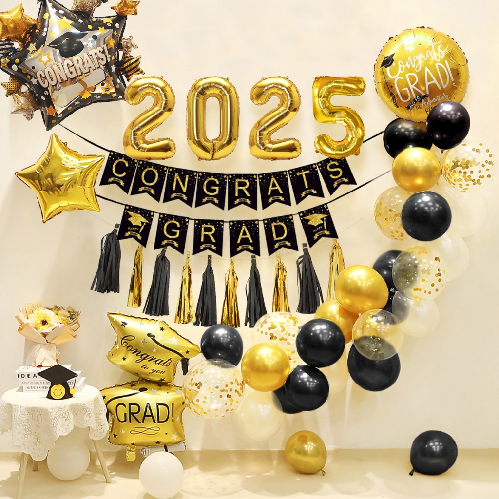 Congratulation Grads Decorations Class of 2025 Graduation Banner ...