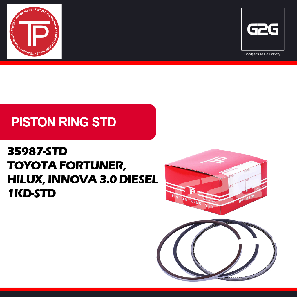 Piston Ring STD TP 35987-TOYOTA FORTUNER, HILUX, INNOVA 3.0 DIESEL ...
