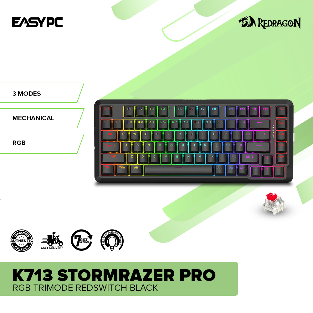 EasyPC | Redragon K713 RGB Trimode Gaming Keyboard Red switch ...