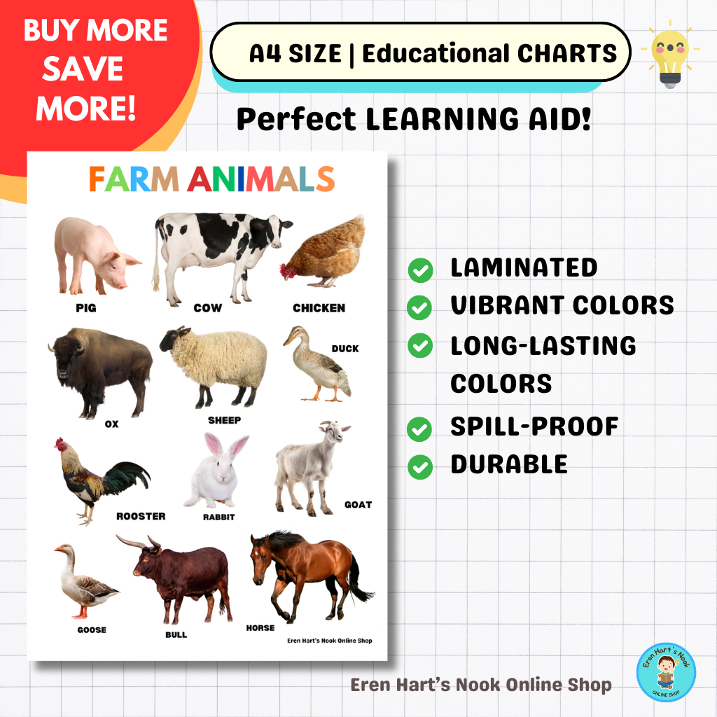 ANIMAL FARM LAMINATED CHART | Shopee Malaysia