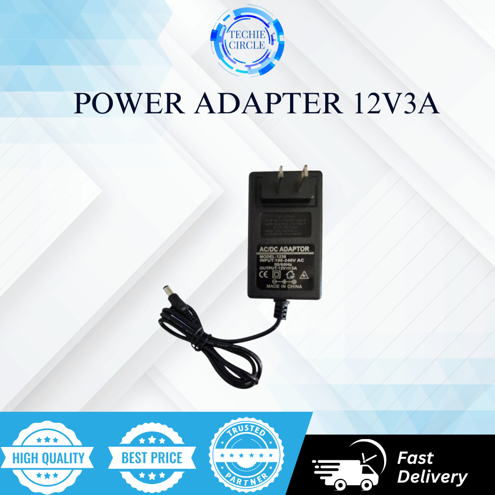 Techie Circle 12V3A Power Adapter U.S. Standard LED Lamp 36W/ Monitor ...
