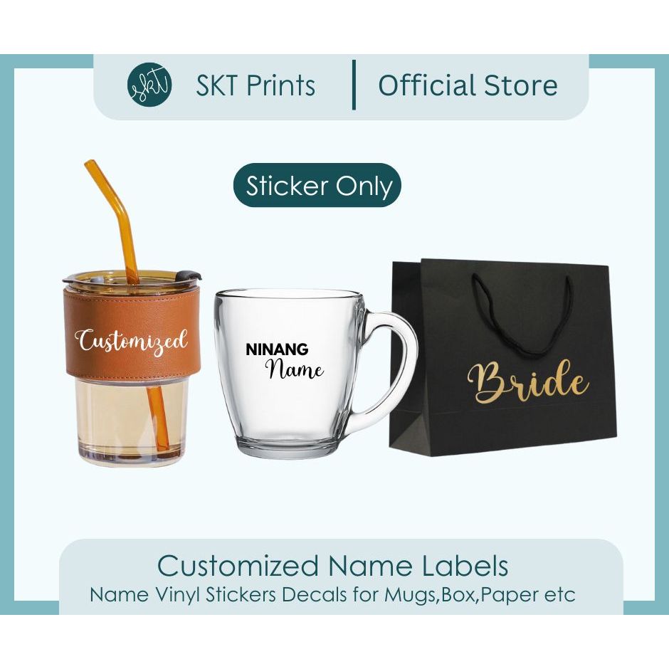 Personalize Name Decal Sticker for Souvenirs Mugs,Box,Paper | Shopee ...