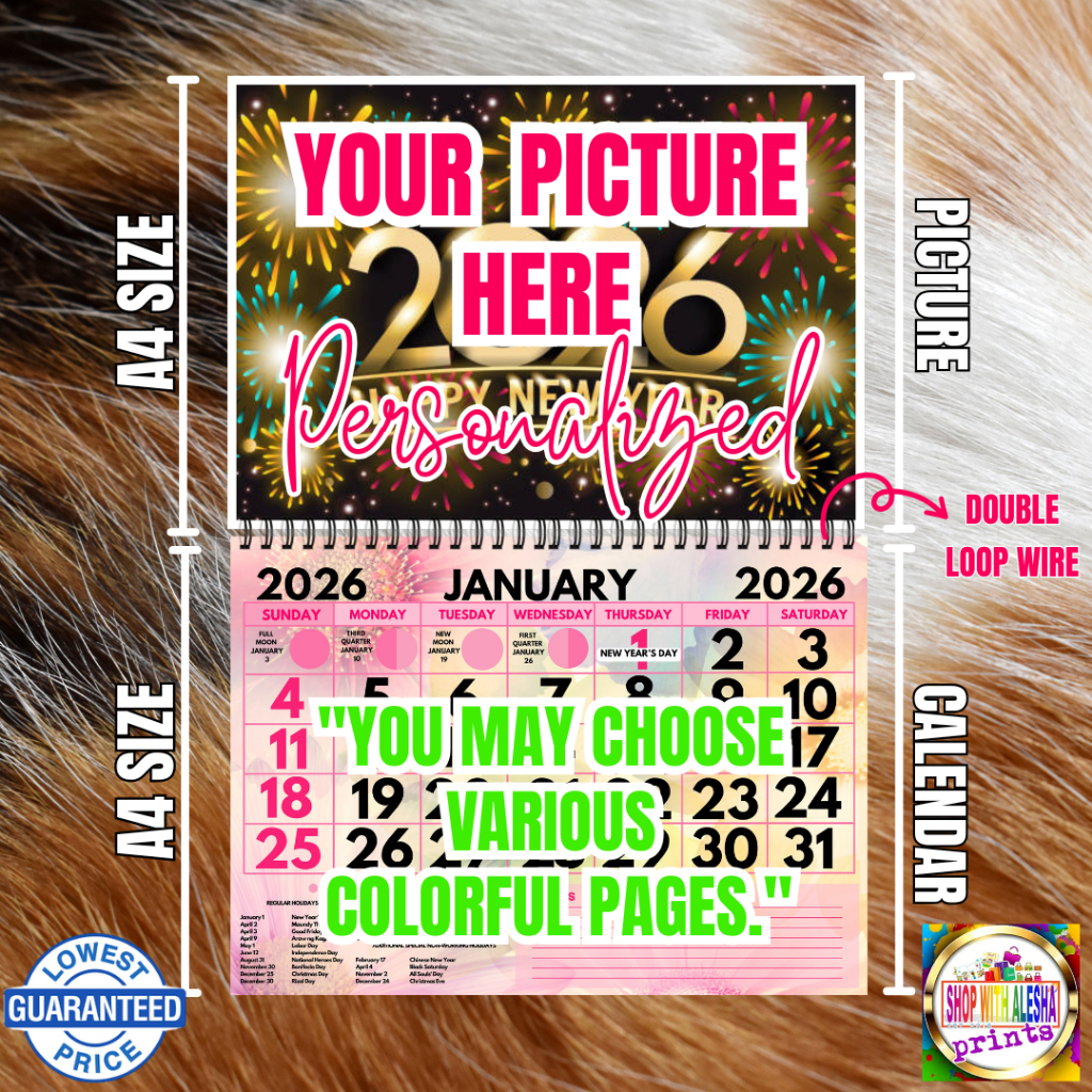 Calendar 2026 FREE LAYOUT A3 SIZE Customize Calendar 2026 Double