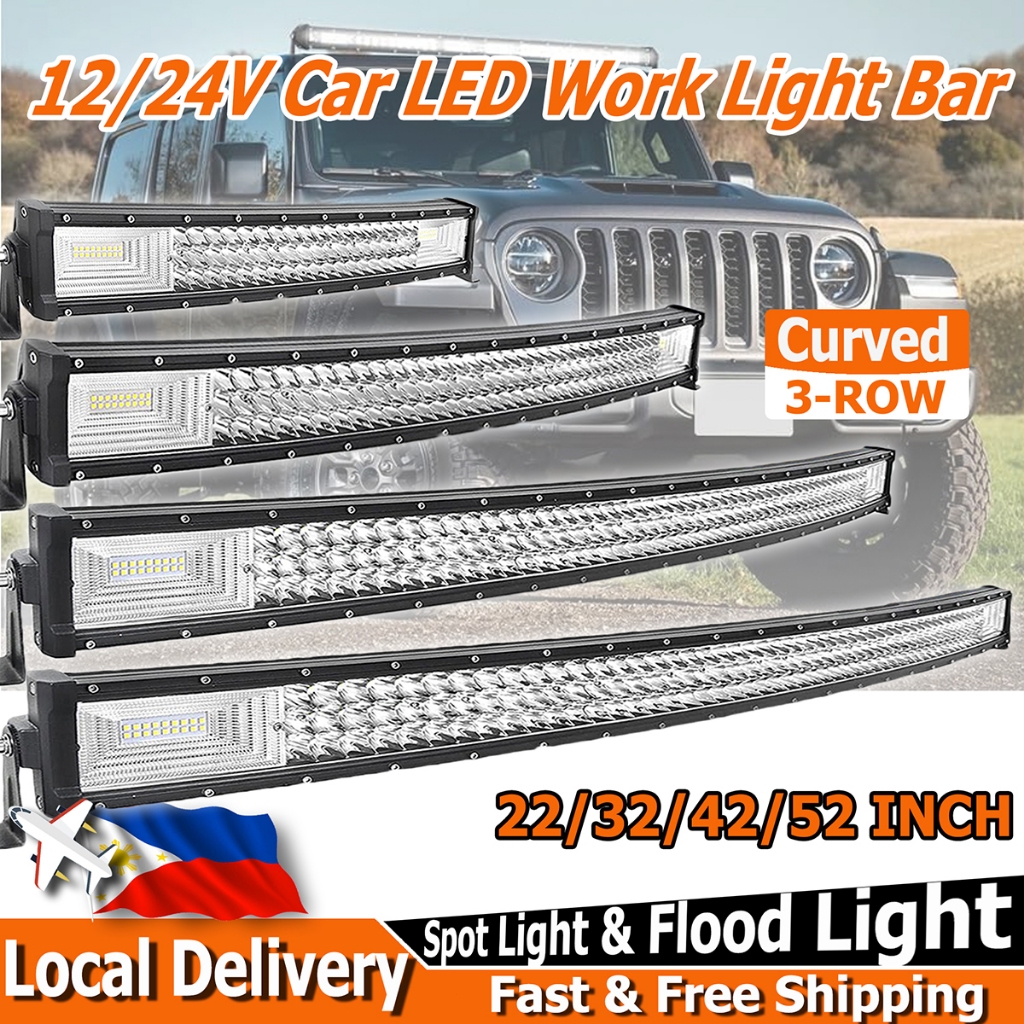 Willpower 32 Inch 405W LED Light Bar Spot Flood Combo + 5 Inch 72W LED Work Light + Wire Harness 12V 24V Driving Off Road Lights Fog Lamps For 4X4