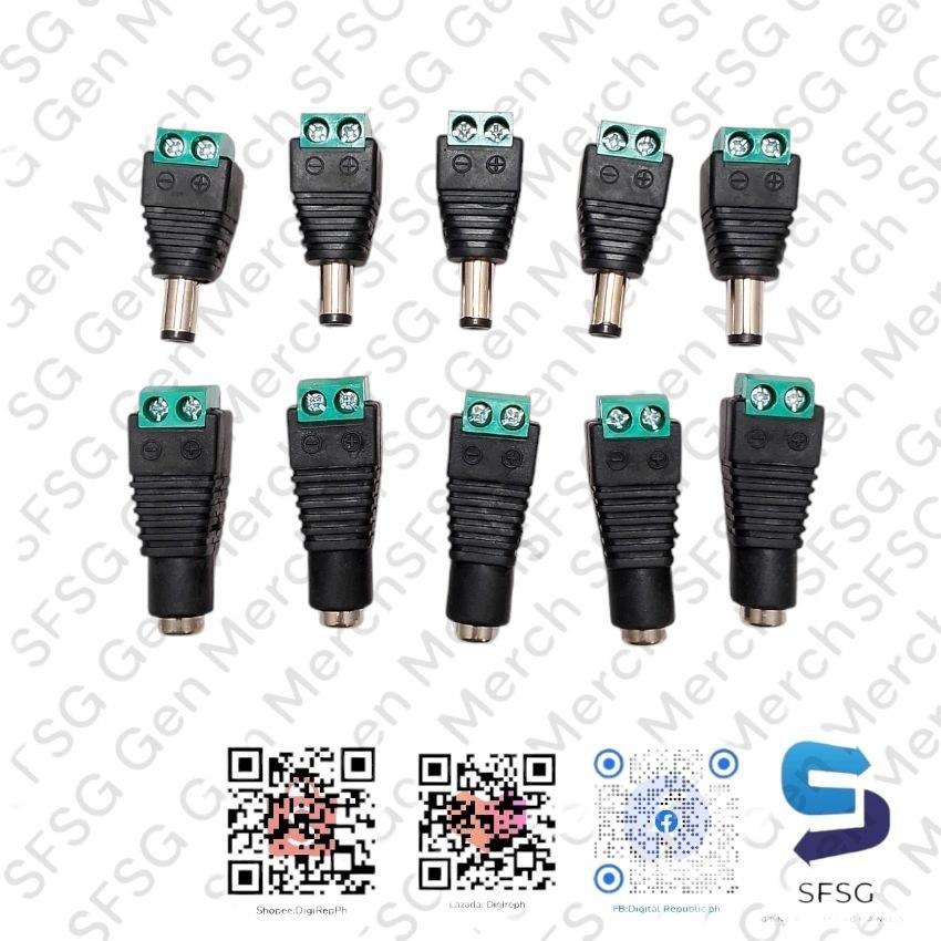 Lot De 5 Paires Connecteurs DC 12V Mâle/femelle – Pour Alimentation CCTV, Caméras, 2.1mm