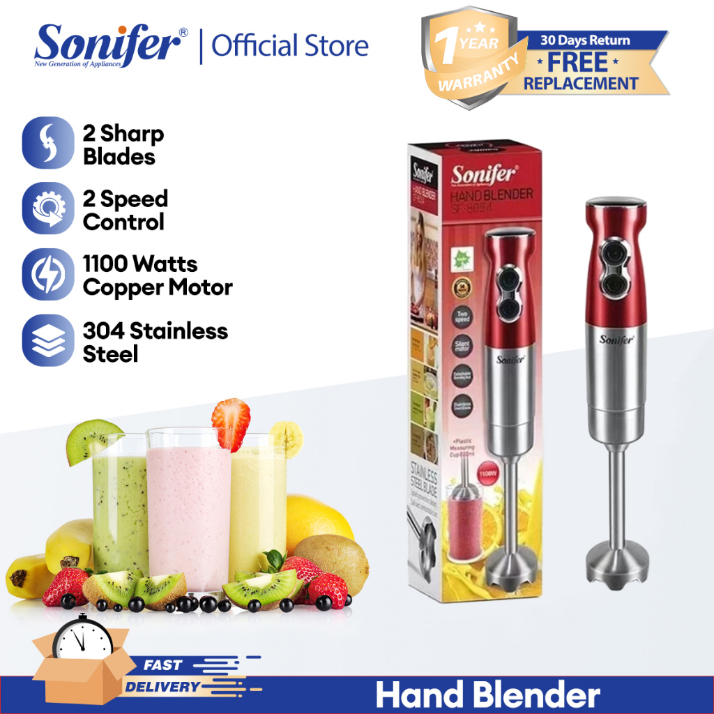 Sonifer 1100W Electric Hand Blender 2 Speeds Premium Immersion Blender ...