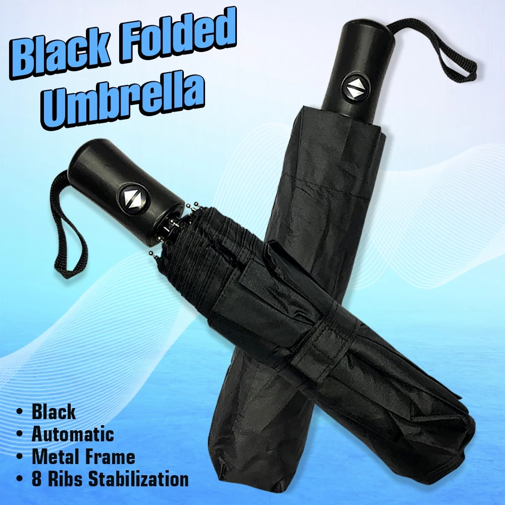 Eagle Black Pattern Print Automatic Foldable Umbrella