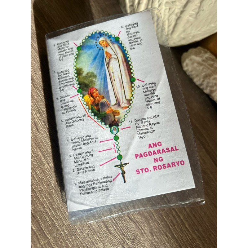BULK ORDER 25 pcs - ROSARY GUIDE with 4 Mysteries (Tagalog or English ...