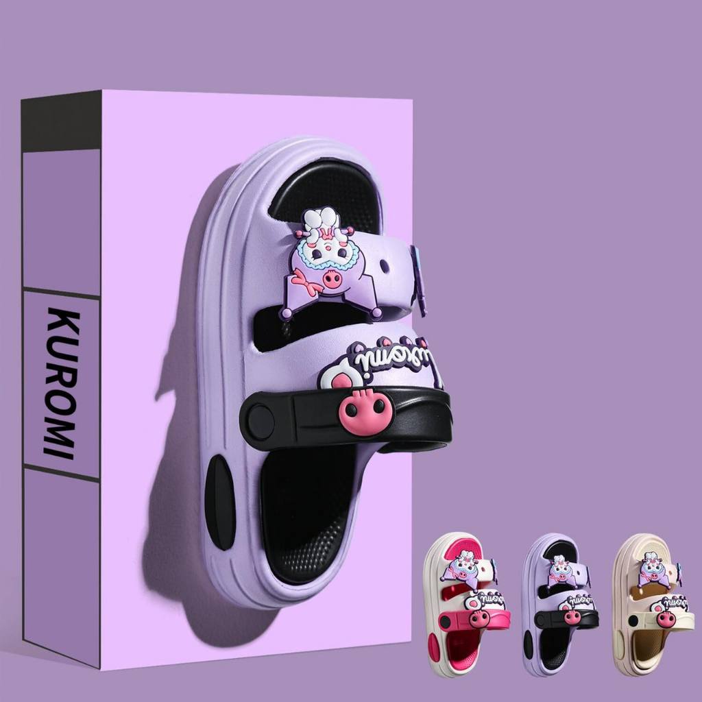 fashion Kuromi LABUBU slip on slide heels slippers high-elastic for ...